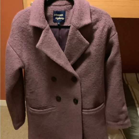NWOT Princess Highway Millicent Double-Breasted Purple Wool Peacoat - Picture 2 of 11